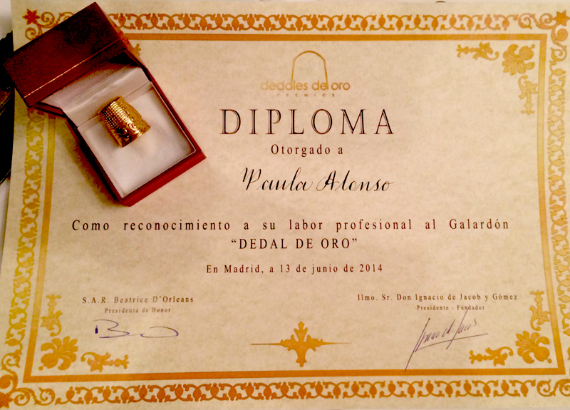 Paula Alonso, premiada con el Dedal de Oro